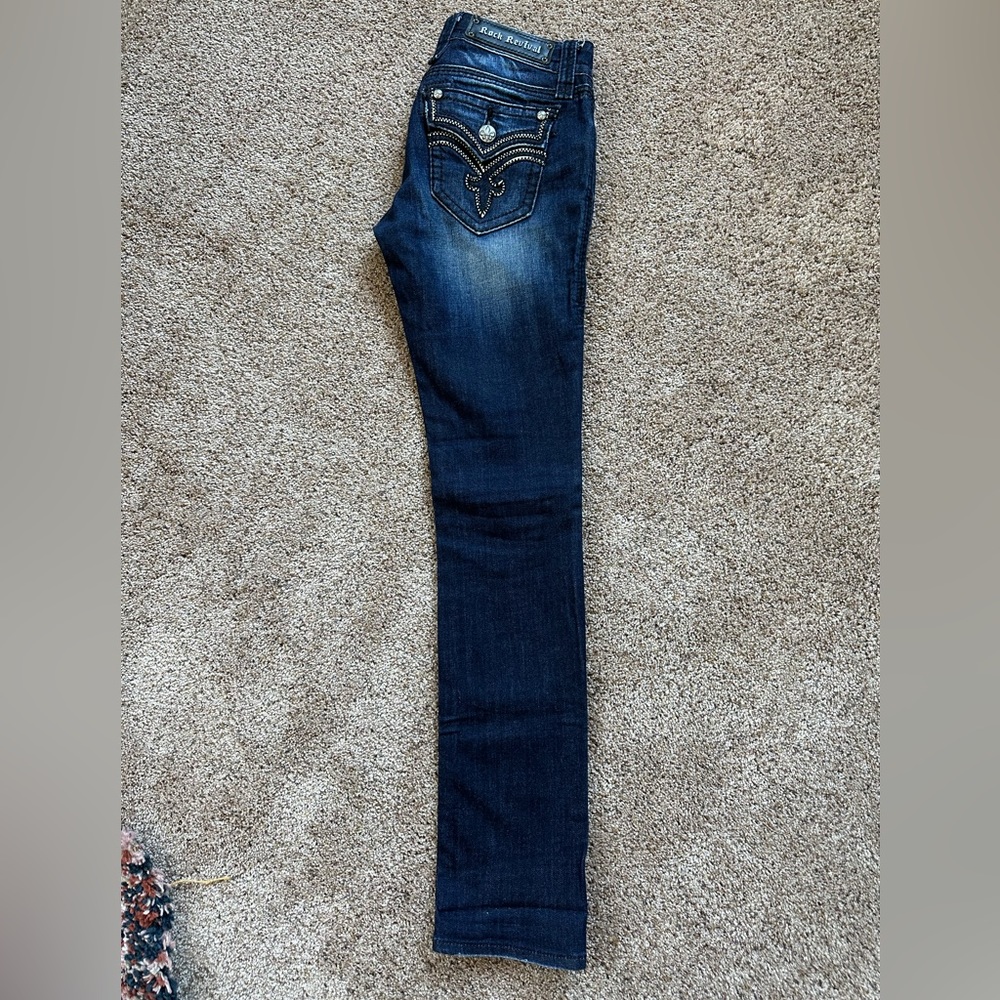 Rock revival dark jeans